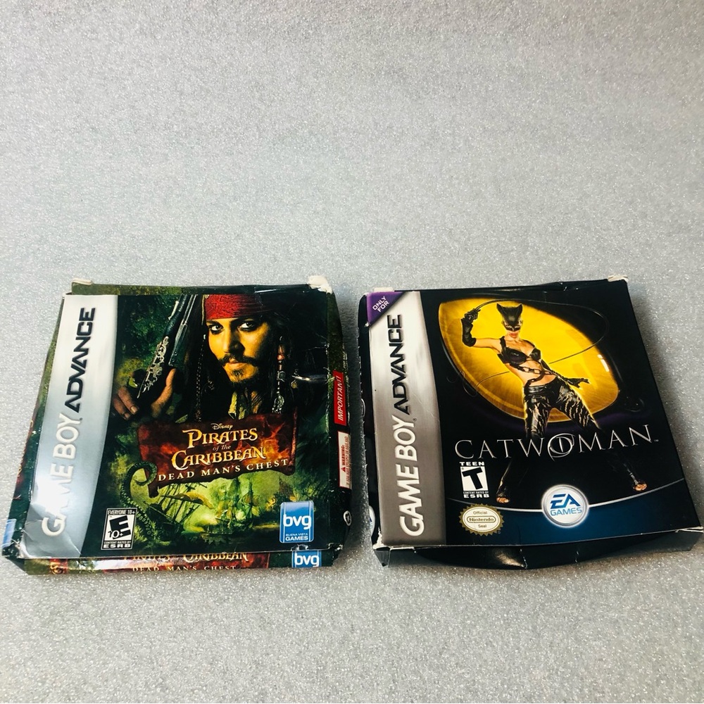 Catwoman & Pirate Of The Caribbean Lot 2 Nintendo Game Boy Advance CIB Tested